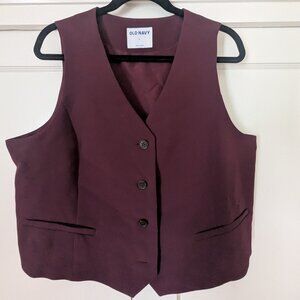 Old Navy burgundy vest size large